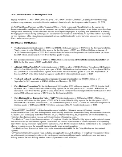Miniature DiDi Rapport trimestriel 2023-q3