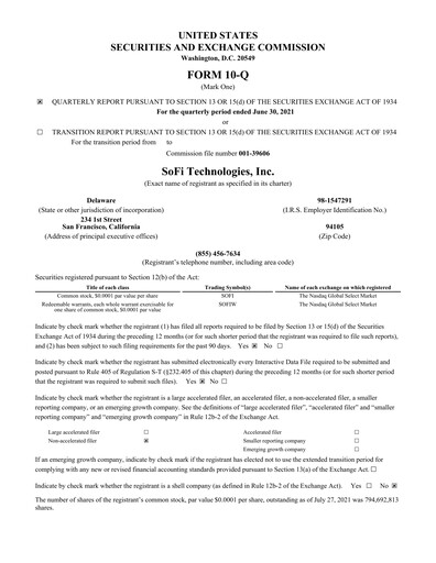 Miniature SoFi Rapport trimestriel 2021-q2