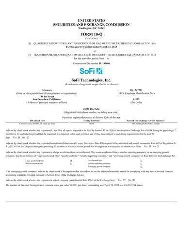 Miniature SoFi Rapport trimestriel 2023-q1