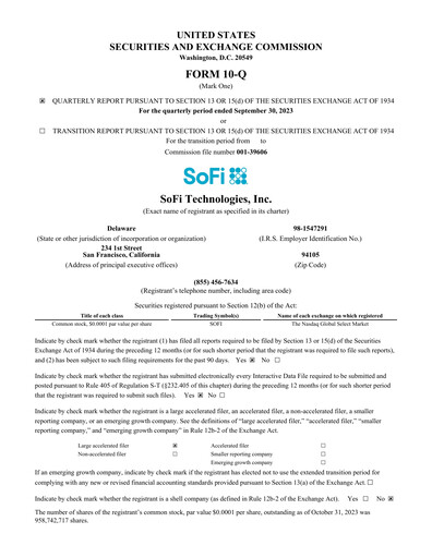 Miniature SoFi Rapport trimestriel 2023-q3