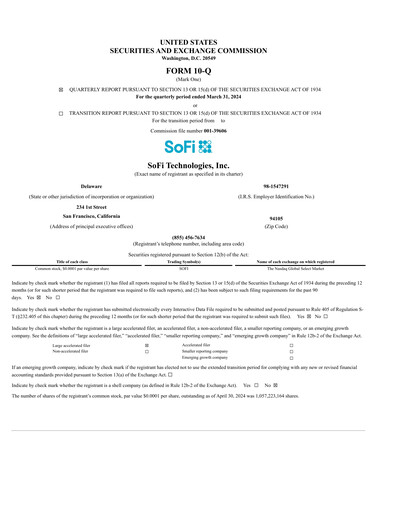 Miniature SoFi Rapport trimestriel 2024-q1