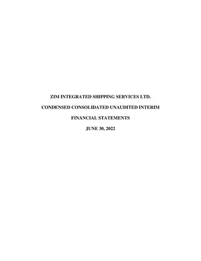 Vorschaubild ZIM Integrated Shipping Services Finanzmitteilung 2022-h1
