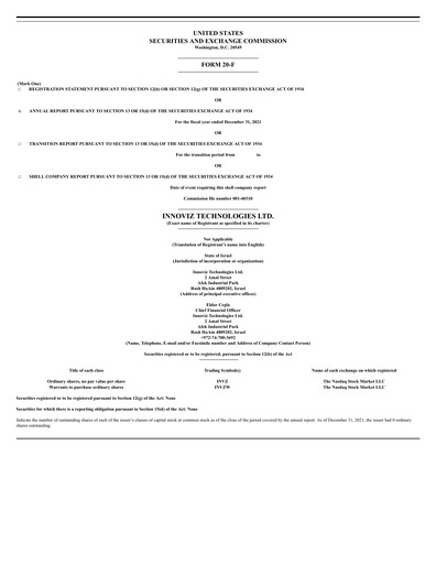 Thumbnail Innoviz Technologies Annual Report 2021