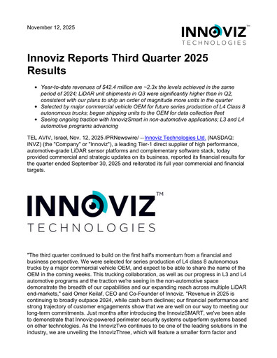 Thumbnail Innoviz Technologies Financial Statement 2025-q3