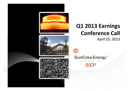 Thumbnail SunCoke Energy
 Quarterly Report 2013-q1