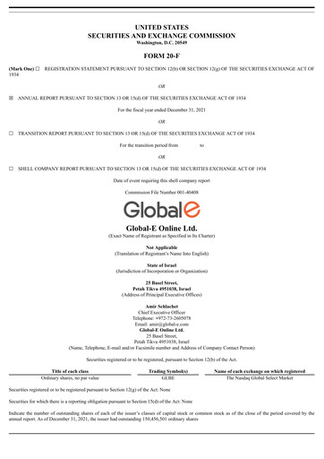 Thumbnail Global-e Annual Report 2021