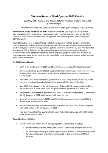 Thumbnail Global-e Quarterly Report 2025-q3