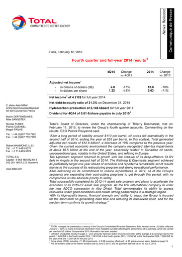 Thumbnail TotalEnergies Quarterly Report 2014-q4