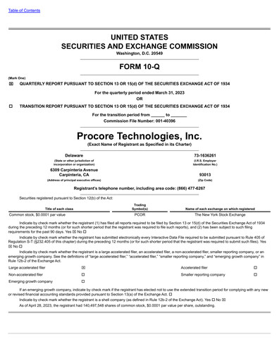 Thumbnail Procore Quarterly Report 2023-q1