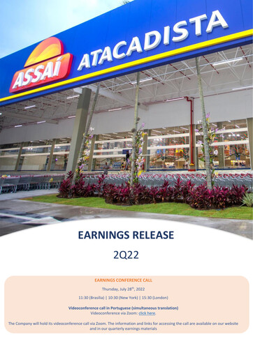 Miniature Sendas Distribuidora (Assaí Atacadista) Rapport trimestriel 2022-q2