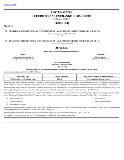 Thumbnail JFrog Quarterly Report 2022-q1