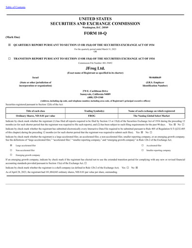 Thumbnail JFrog Quarterly Report 2023-q1