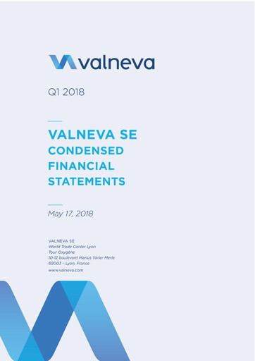 Miniature Valneva SE Rapport trimestriel 2018-q1