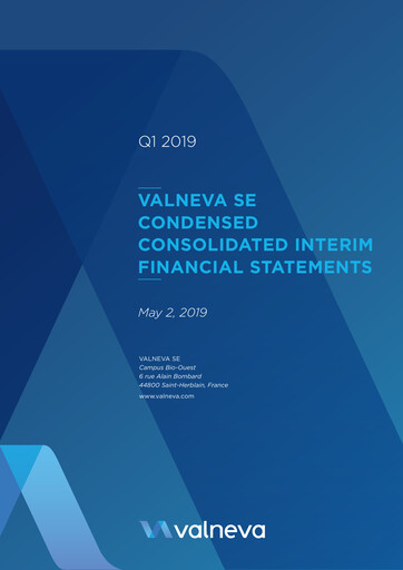 Miniature Valneva SE Rapport trimestriel 2019-q1
