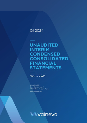 Miniature Valneva SE Rapport trimestriel 2024-q1