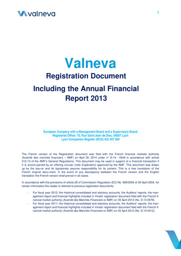 Thumbnail Valneva SE Universal Registration Document 2013