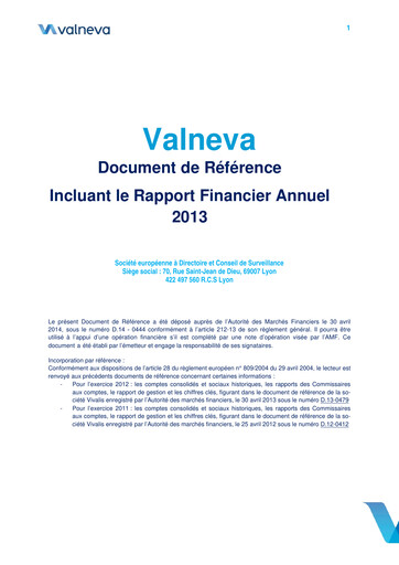 Thumbnail Valneva SE Universal Registration Document 2013