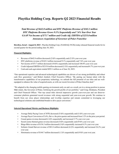 Thumbnail Playtika Quarterly Report 2023-q2