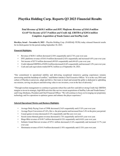 Thumbnail Playtika Quarterly Report 2023-q3