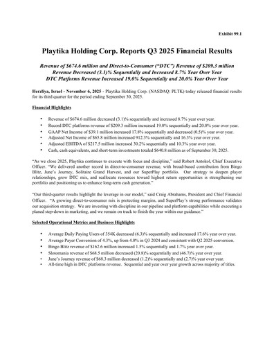 Thumbnail Playtika Quarterly Report 2025-q3