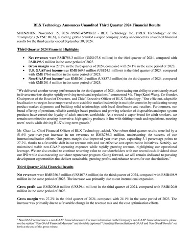 Thumbnail RLX Technology Quarterly Report 2024-q3