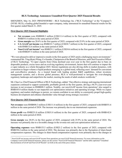 Thumbnail RLX Technology Quarterly Report 2025-q1