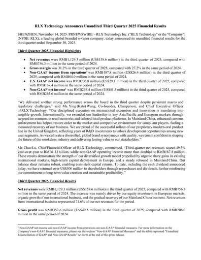 Thumbnail RLX Technology Quarterly Report 2025-q3