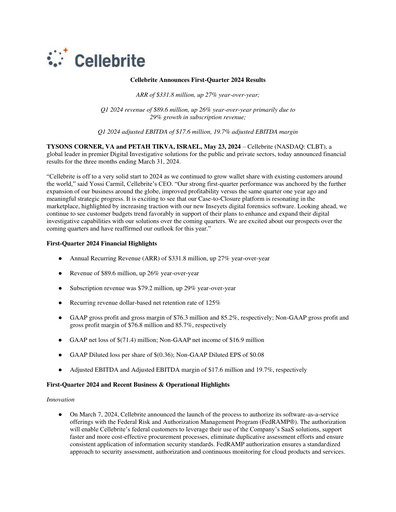 Thumbnail Cellebrite Quarterly Report 2024-q1