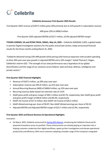 Thumbnail Cellebrite Quarterly Report 2025-q1