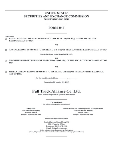 Miniature Full Truck Alliance Rapport annuel 2023