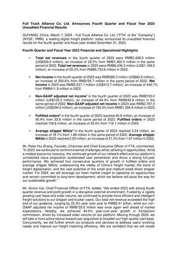 Thumbnail Full Truck Alliance Quarterly Report 2023-q4
