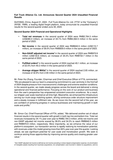 Thumbnail Full Truck Alliance Quarterly Report 2024-q2