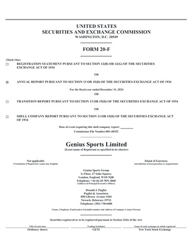 Thumbnail Genius Sports Annual Report 2024