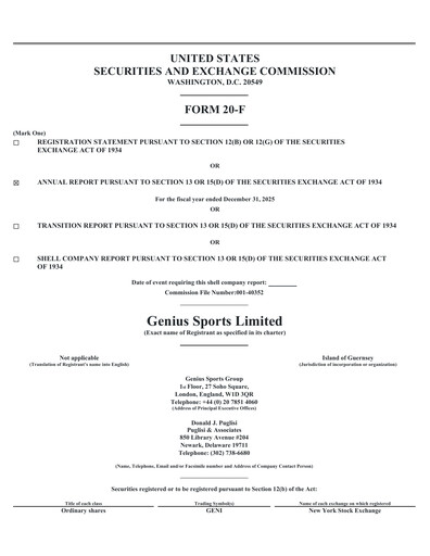 Thumbnail Genius Sports Annual Report 2025