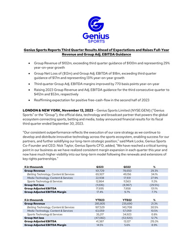 Thumbnail Genius Sports Quarterly Report 2023-q3