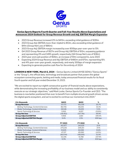 Thumbnail Genius Sports Quarterly Report 2023-q4