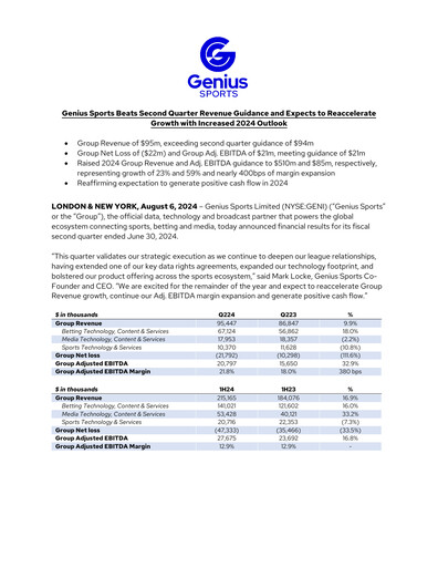 Thumbnail Genius Sports Quarterly Report 2024-q2