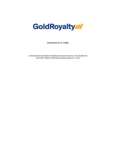 Thumbnail Gold Royalty Corp Financial Statement 2023-q1