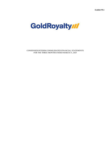 Thumbnail Gold Royalty Corp Financial Statement 2025-q1