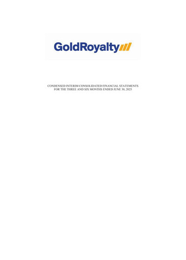 Thumbnail Gold Royalty Corp Financial Statement 2025-q2