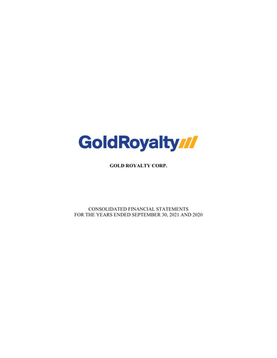 Thumbnail Gold Royalty Corp Financial Statement fy2021