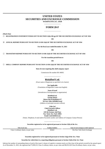 Miniature Riskified Rapport annuel 2021