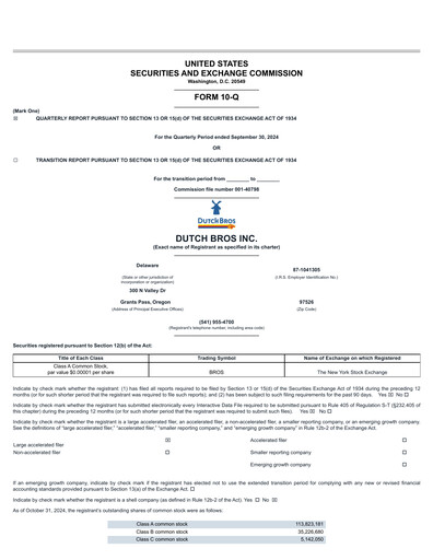 Thumbnail Dutch Bros Quarterly Report 2024-q3