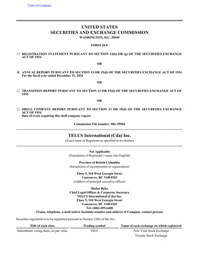 Thumbnail Telus International Annual Report 2024