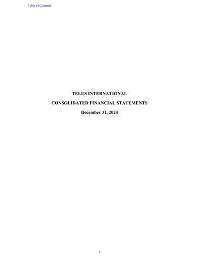 Thumbnail Telus International Financial Statement 2024