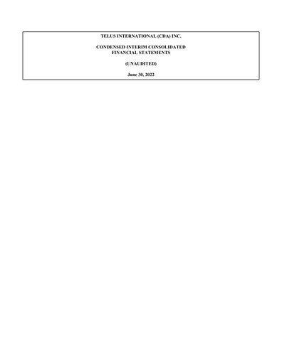 Thumbnail Telus International Quarterly Report 2022-q2