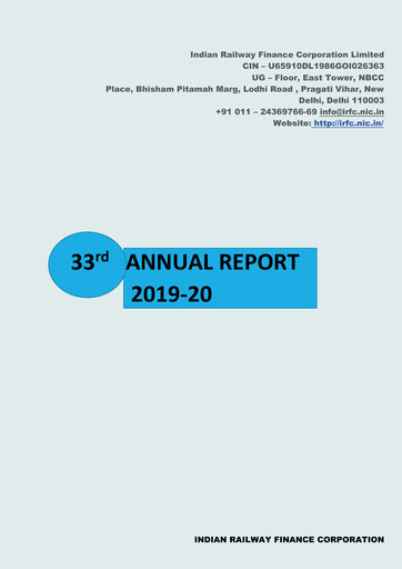 Thumbnail Indian Railway Finance Annual Report 2019-2020