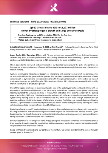 Thumbnail Exclusive Networks Quarterly Report 2022-q3