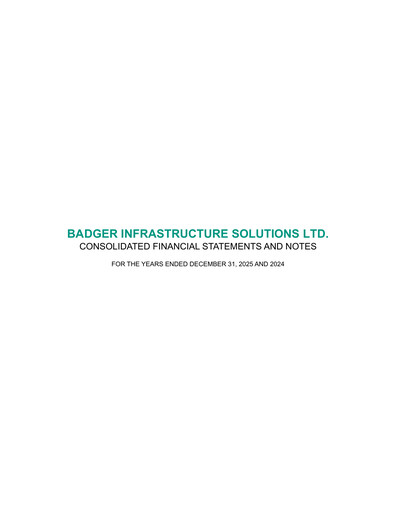 Thumbnail Badger Infrastructure Solutions Financial Statement 2025