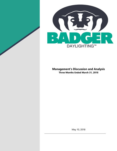 Thumbnail Badger Infrastructure Solutions Quarterly Report 2018-q1